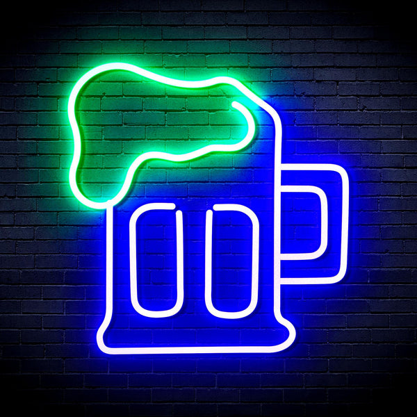 ADVPRO Beer Mug Ultra-Bright LED Neon Sign fnu0301 - Green & Blue