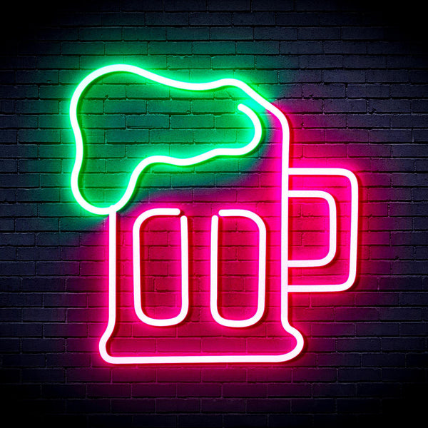 ADVPRO Beer Mug Ultra-Bright LED Neon Sign fnu0301 - Green & Pink