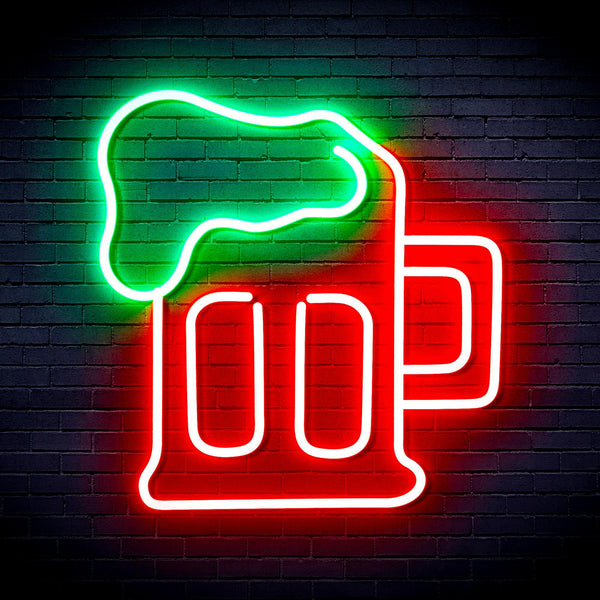 ADVPRO Beer Mug Ultra-Bright LED Neon Sign fnu0301 - Green & Red