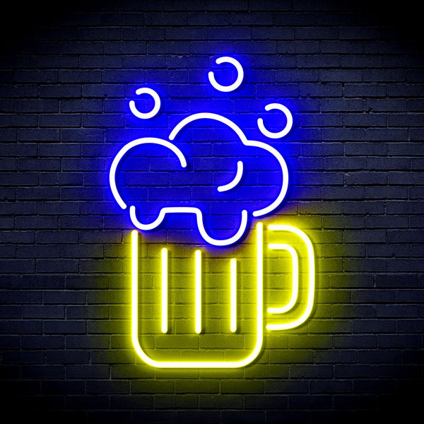 ADVPRO Beer Mug Ultra-Bright LED Neon Sign fnu0302 - Blue & Yellow