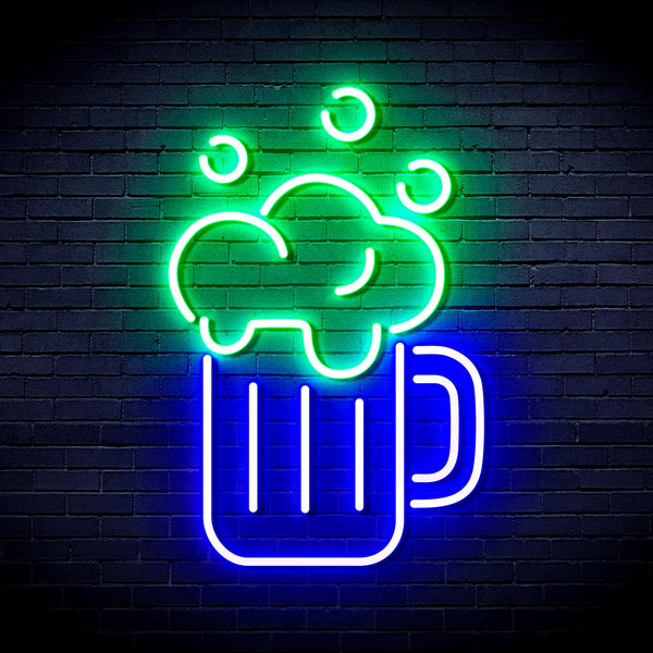 ADVPRO Beer Mug Ultra-Bright LED Neon Sign fnu0302 - Green & Blue