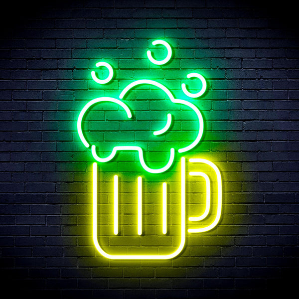 ADVPRO Beer Mug Ultra-Bright LED Neon Sign fnu0302 - Green & Yellow