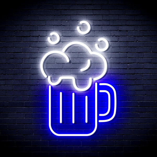 ADVPRO Beer Mug Ultra-Bright LED Neon Sign fnu0302 - White & Blue