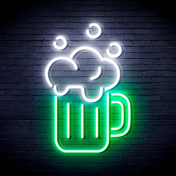 ADVPRO Beer Mug Ultra-Bright LED Neon Sign fnu0302 - White & Green