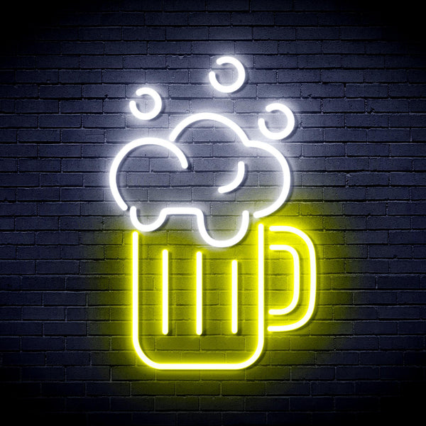 ADVPRO Beer Mug Ultra-Bright LED Neon Sign fnu0302 - White & Yellow