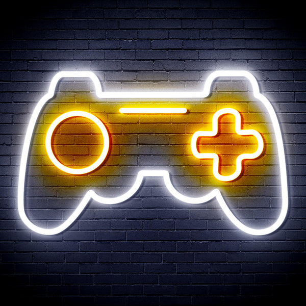 ADVPRO Game Pad Ultra-Bright LED Neon Sign fnu0308 - White & Golden Yellow