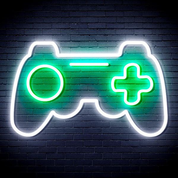ADVPRO Game Pad Ultra-Bright LED Neon Sign fnu0308 - White & Green