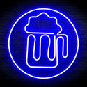 ADVPRO Beer Mug in Circle Ultra-Bright LED Neon Sign fnu0311 - Blue