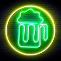 ADVPRO Beer Mug in Circle Ultra-Bright LED Neon Sign fnu0311 - Green & Yellow