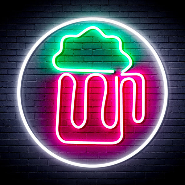 ADVPRO Beer Mug in Circle Ultra-Bright LED Neon Sign fnu0311 - Multi-Color 3