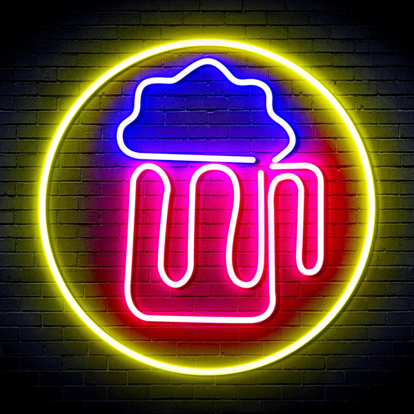 ADVPRO Beer Mug in Circle Ultra-Bright LED Neon Sign fnu0311 - Multi-Color 4
