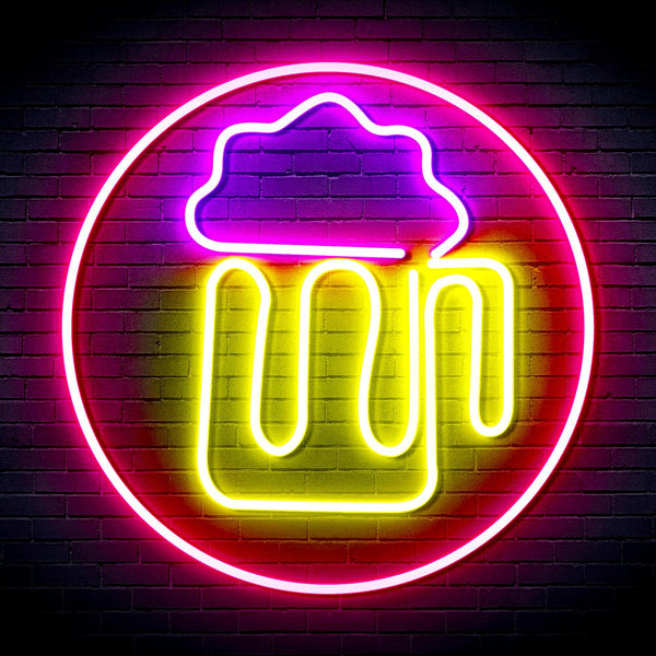 ADVPRO Beer Mug in Circle Ultra-Bright LED Neon Sign fnu0311 - Multi-Color 6