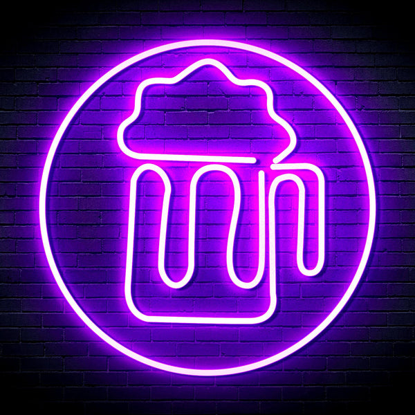 ADVPRO Beer Mug in Circle Ultra-Bright LED Neon Sign fnu0311 - Purple