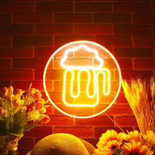 ADVPRO Beer Mug in Circle Ultra-Bright LED Neon Sign fnu0311
