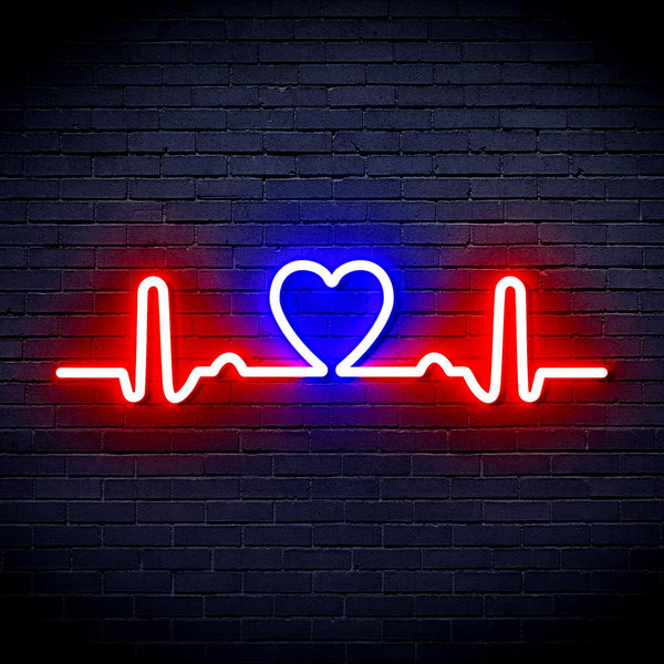 ADVPRO Electrocardiogram with Heart Ultra-Bright LED Neon Sign fnu0312 - Blue & Red