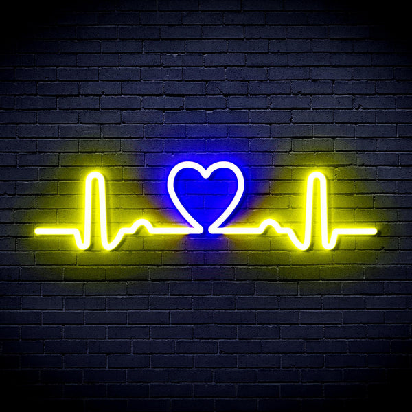 ADVPRO Electrocardiogram with Heart Ultra-Bright LED Neon Sign fnu0312 - Blue & Yellow