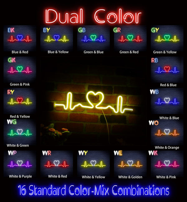 ADVPRO Electrocardiogram with Heart Ultra-Bright LED Neon Sign fnu0312 - Dual-Color