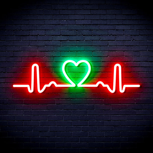 ADVPRO Electrocardiogram with Heart Ultra-Bright LED Neon Sign fnu0312 - Green & Red