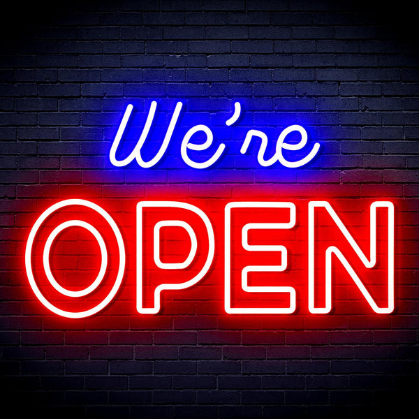 ADVPRO We 're OPEN Ultra-Bright LED Neon Sign fnu0313 - Red & Blue