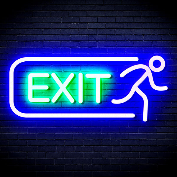 ADVPRO EXIT Sign Ultra-Bright LED Neon Sign fnu0317 - Green & Blue
