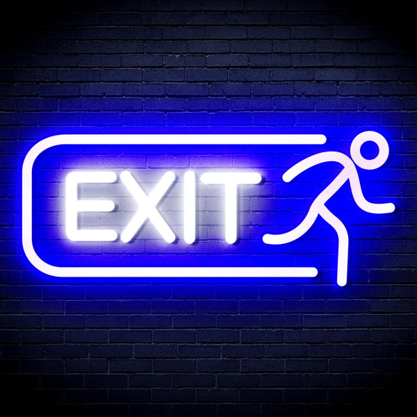 ADVPRO EXIT Sign Ultra-Bright LED Neon Sign fnu0317 - White & Blue