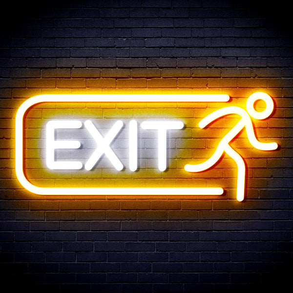 ADVPRO EXIT Sign Ultra-Bright LED Neon Sign fnu0317 - White & Golden Yellow