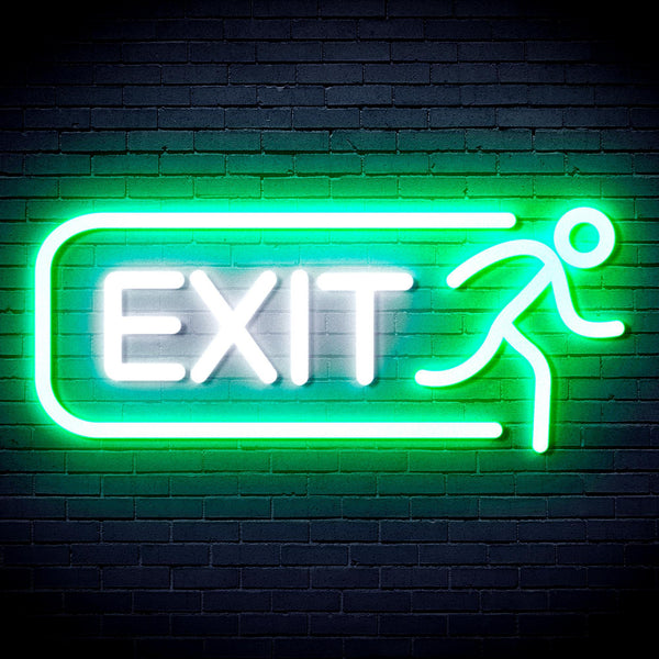 ADVPRO EXIT Sign Ultra-Bright LED Neon Sign fnu0317 - White & Green