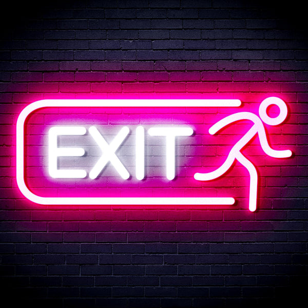 ADVPRO EXIT Sign Ultra-Bright LED Neon Sign fnu0317 - White & Pink