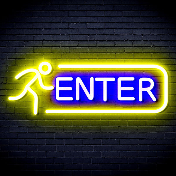 ADVPRO ENTER SIGN Ultra-Bright LED Neon Sign fnu0318 - Blue & Yellow