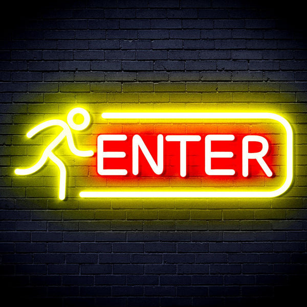 ADVPRO ENTER SIGN Ultra-Bright LED Neon Sign fnu0318 - Red & Yellow