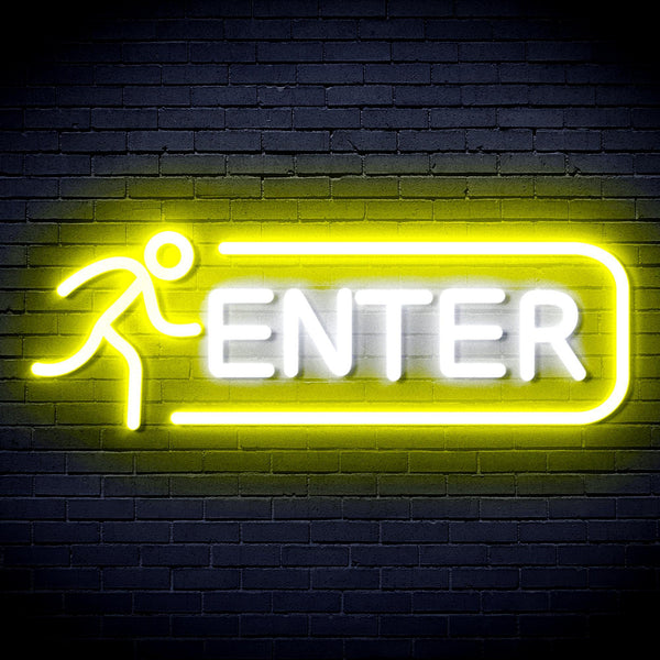 ADVPRO ENTER SIGN Ultra-Bright LED Neon Sign fnu0318 - White & Yellow