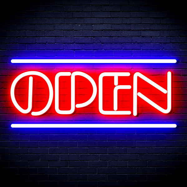 ADVPRO OPEN Sign Ultra-Bright LED Neon Sign fnu0319 - Blue & Red