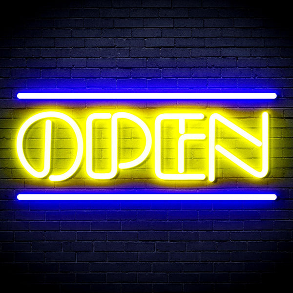 ADVPRO OPEN Sign Ultra-Bright LED Neon Sign fnu0319 - Blue & Yellow