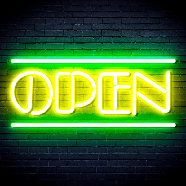 ADVPRO OPEN Sign Ultra-Bright LED Neon Sign fnu0319 - Green & Yellow