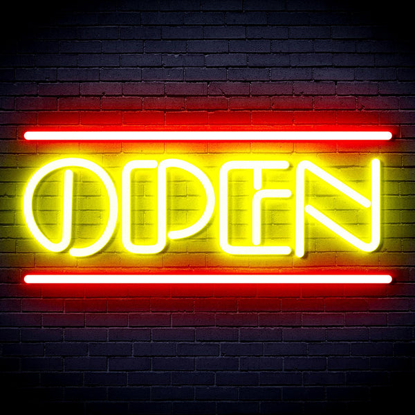 ADVPRO OPEN Sign Ultra-Bright LED Neon Sign fnu0319 - Red & Yellow