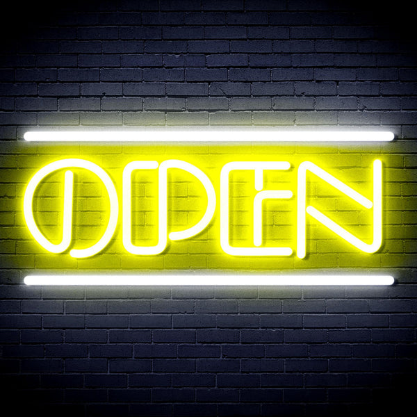 ADVPRO OPEN Sign Ultra-Bright LED Neon Sign fnu0319 - White & Yellow