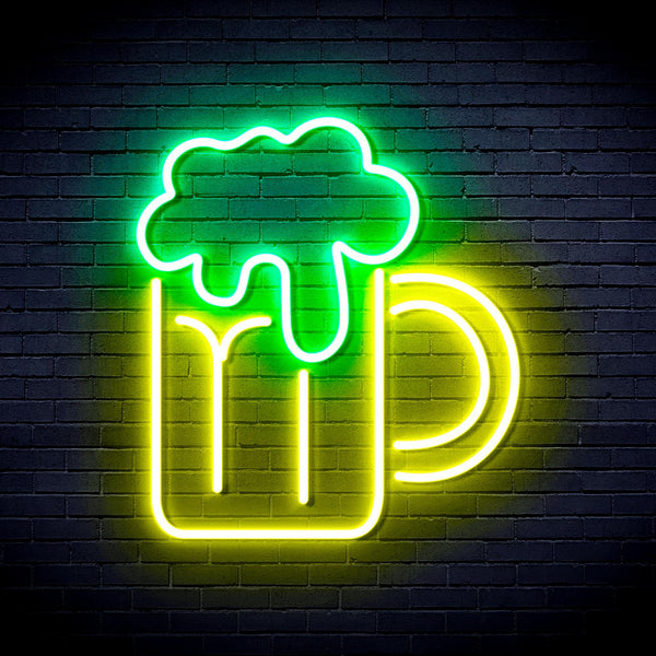 ADVPRO Beer Mug Ultra-Bright LED Neon Sign fnu0320 - Green & Yellow