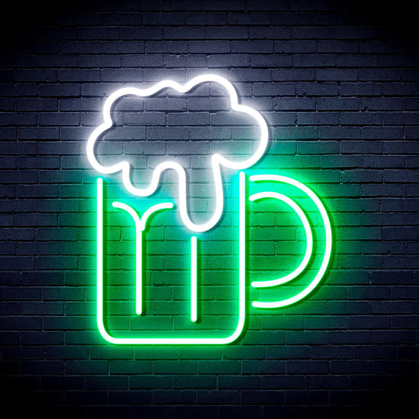 ADVPRO Beer Mug Ultra-Bright LED Neon Sign fnu0320 - White & Green