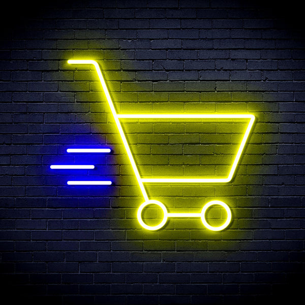 ADVPRO Shopping Cart Ultra-Bright LED Neon Sign fnu0324 - Blue & Yellow