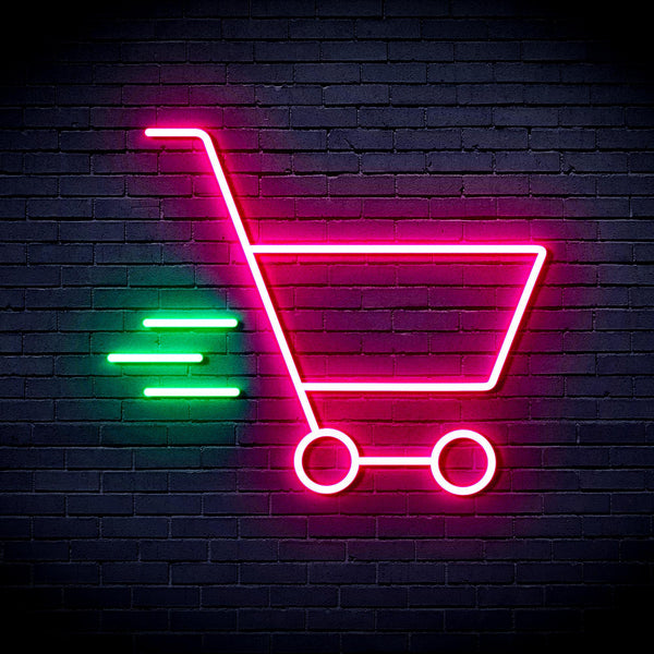 ADVPRO Shopping Cart Ultra-Bright LED Neon Sign fnu0324 - Green & Pink