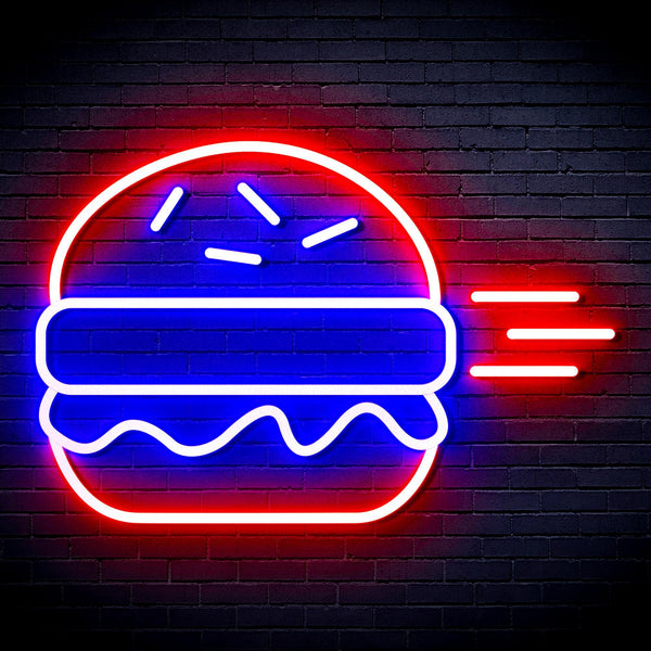 ADVPRO Hamburger Ultra-Bright LED Neon Sign fnu0326 - Blue & Red