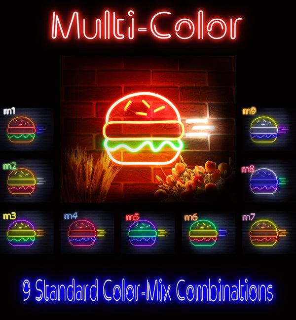 ADVPRO Hamburger Ultra-Bright LED Neon Sign fnu0326 - Multi-Color