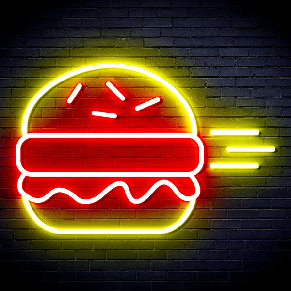 ADVPRO Hamburger Ultra-Bright LED Neon Sign fnu0326 - Red & Yellow