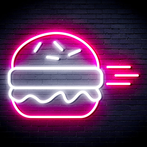 ADVPRO Hamburger Ultra-Bright LED Neon Sign fnu0326 - White & Pink