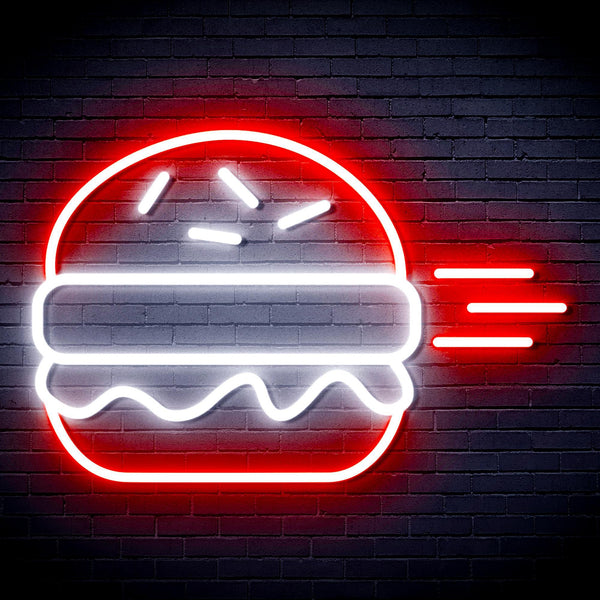 ADVPRO Hamburger Ultra-Bright LED Neon Sign fnu0326 - White & Red