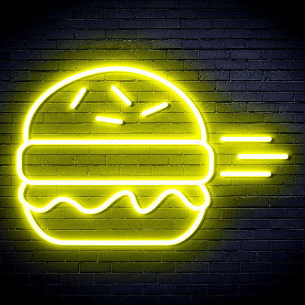 ADVPRO Hamburger Ultra-Bright LED Neon Sign fnu0326 - Yellow