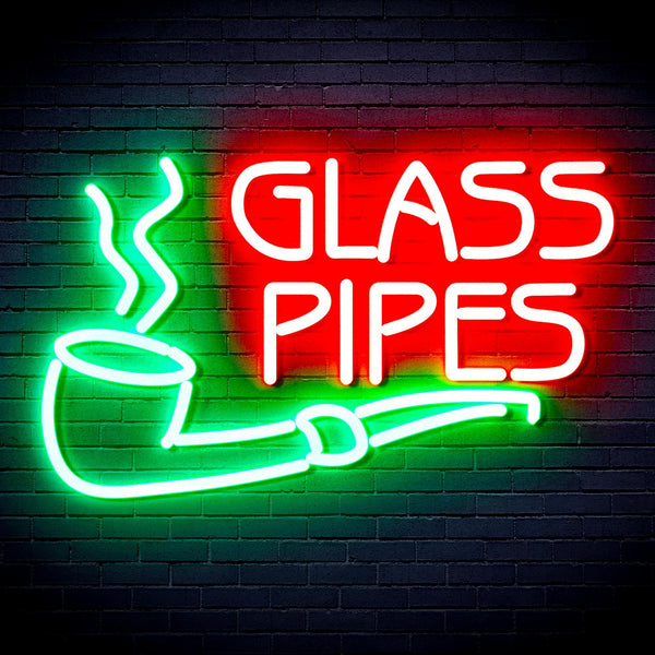 ADVPRO Glass Pipes Ultra-Bright LED Neon Sign fnu0329 - Green & Red