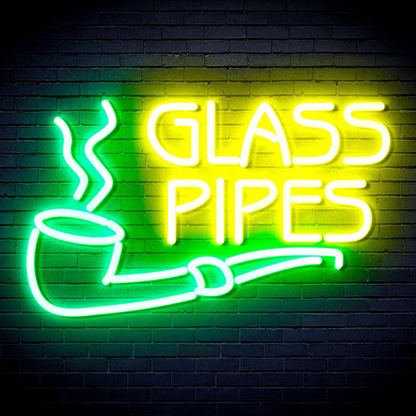 ADVPRO Glass Pipes Ultra-Bright LED Neon Sign fnu0329 - Green & Yellow