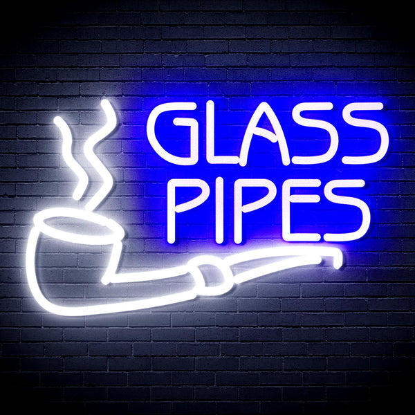 ADVPRO Glass Pipes Ultra-Bright LED Neon Sign fnu0329 - White & Blue
