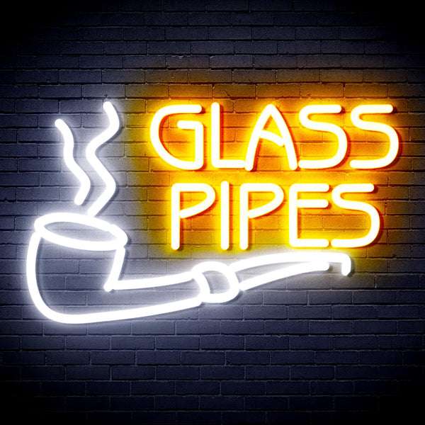 ADVPRO Glass Pipes Ultra-Bright LED Neon Sign fnu0329 - White & Golden Yellow